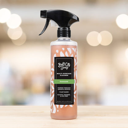 Commando Multi-Surface Cleaner bottle with plant-based formula for tile, stone, and bathroom surfaces
