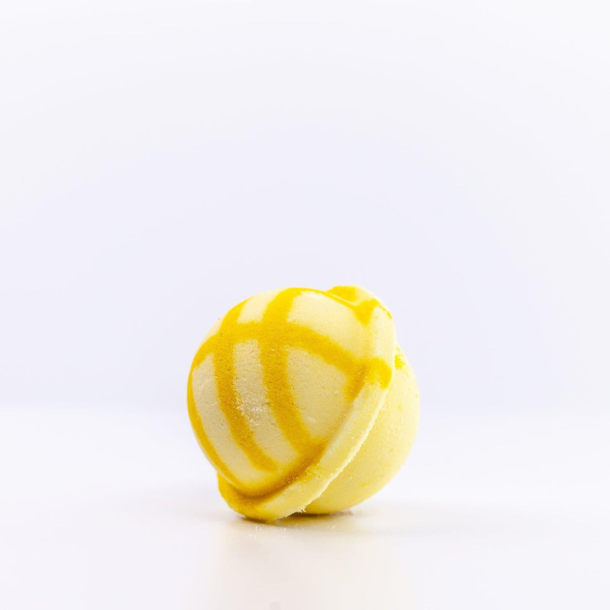 Good Morning Sunshine Bath Bomb with dark yellow design