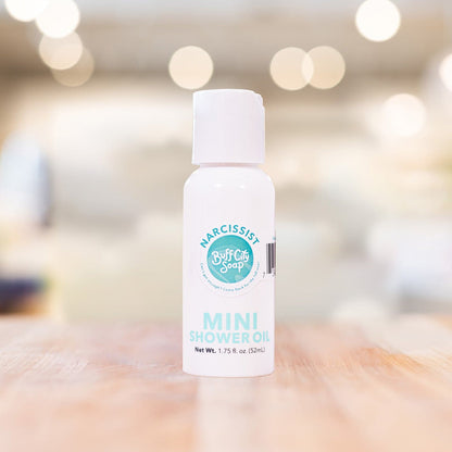 Narcissist Mini Shower Oil in white container