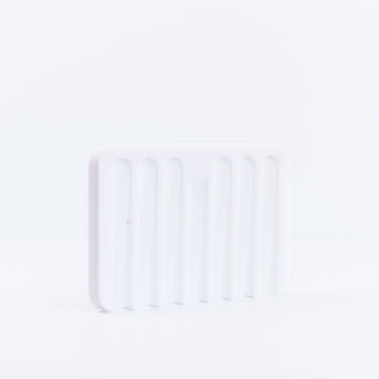 White Silicone Soap Dish placed on its side